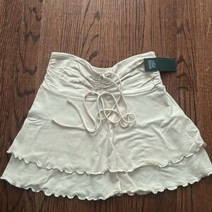 NWT Wild Fable Ruffle Tie Cream Mini Skirt